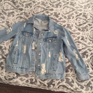 Ripped denim jacket